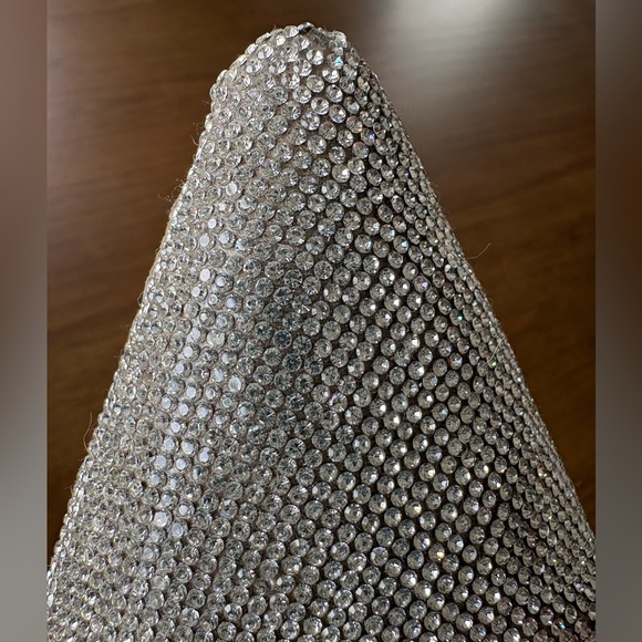 Silver Rhinestone Mules Pointed Toe Backless Flat 7.5‎ - Picture 6 of 9